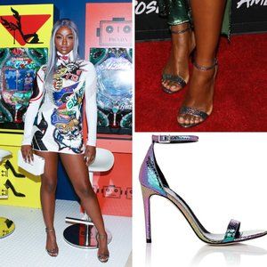 Barneys New York Justine Skye Iridescent Sandals